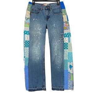 Levi’s 550 Custom Jeans Waist 29 30 Womens 8 10 Patchwork Blue Floral Levis